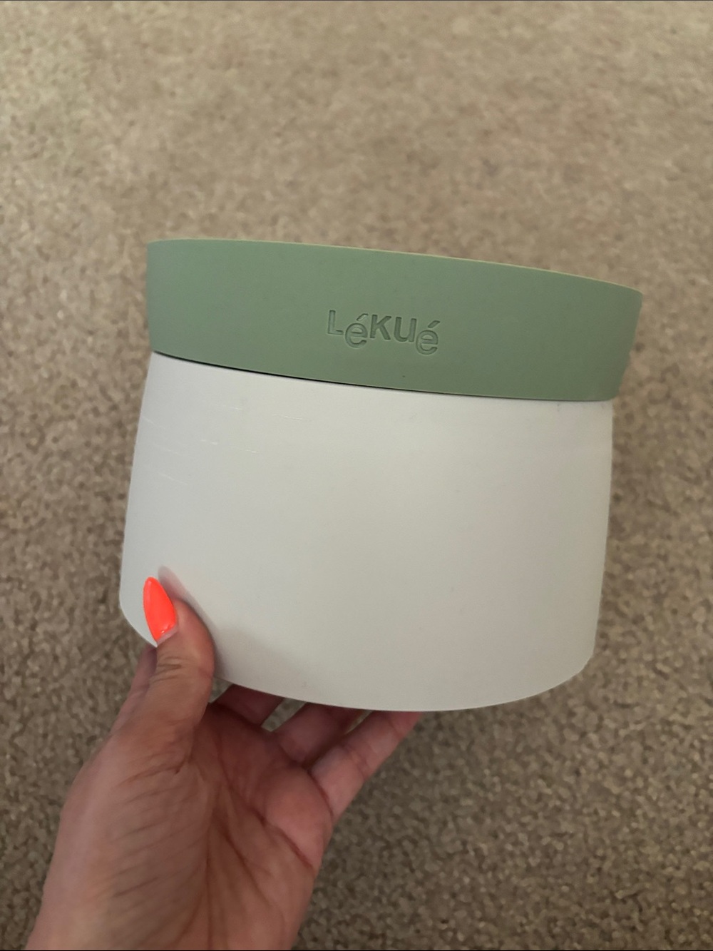 Lekue Sage Green and White Rice & quinoa maker